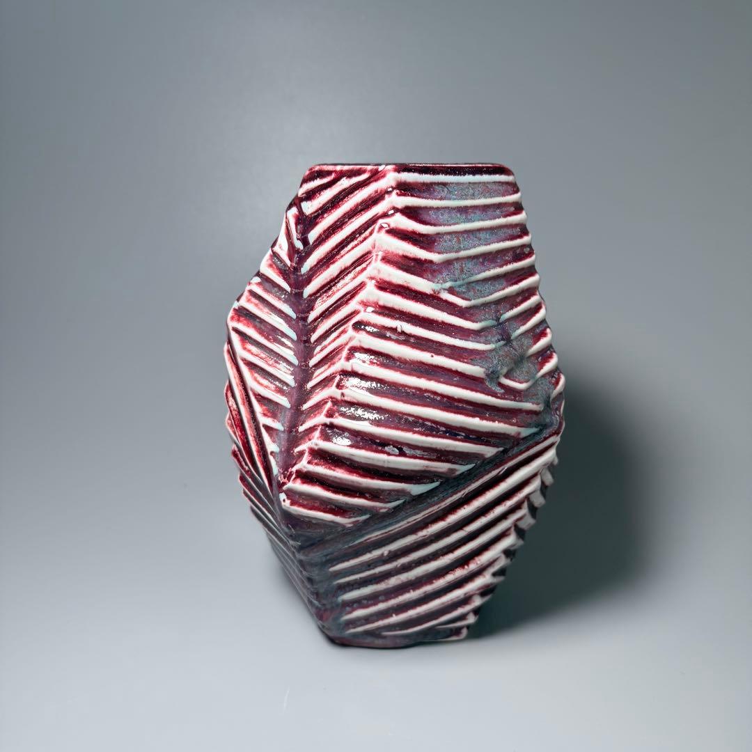 人間国宝　中島宏　初期作　辰砂　現代アート　弓野窯　希少　本人作　高21cm