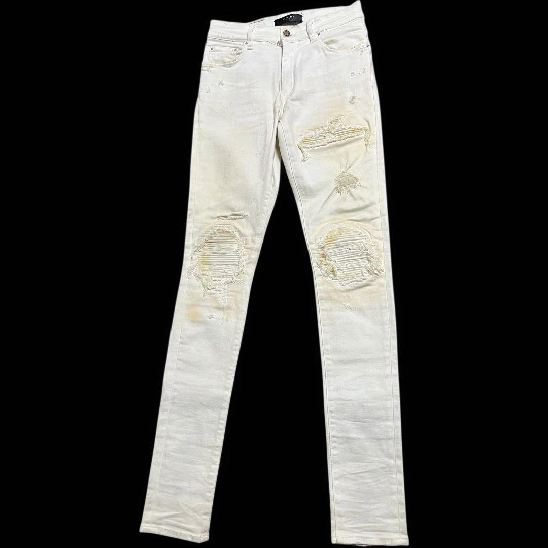 【最安値】【美品】AMIRI MX1 アミリ ホワイト スキニーデニム