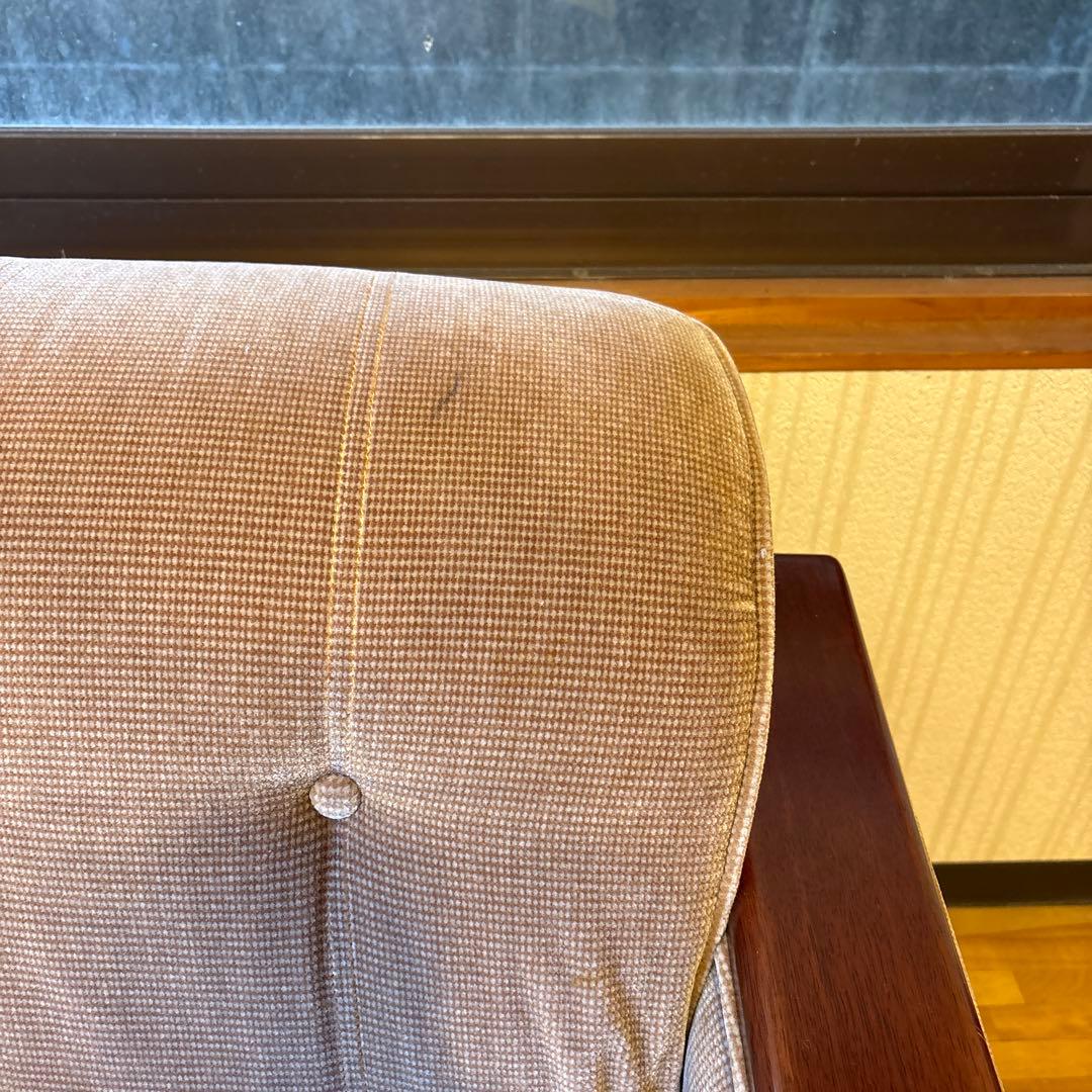 ②美品！昭和レトロ マルニ木工1人掛けソファ ビンテージ オールド コーデュロイ