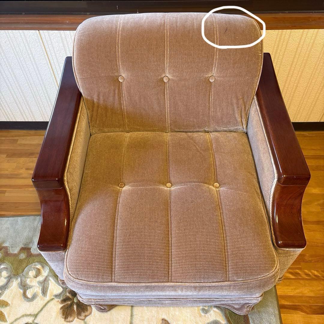 ②美品！昭和レトロ マルニ木工1人掛けソファ ビンテージ オールド コーデュロイ