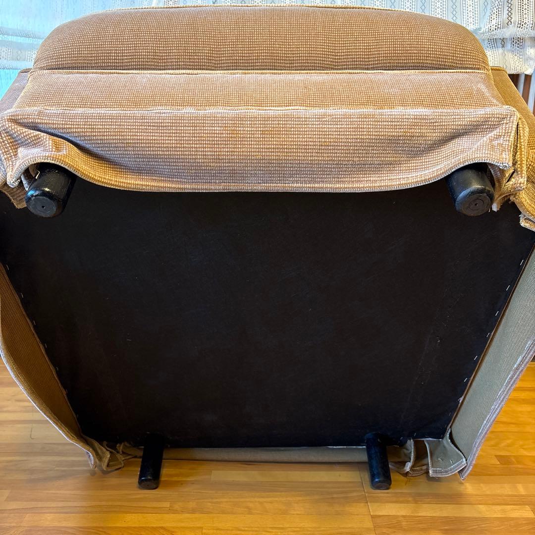 ②美品！昭和レトロ マルニ木工1人掛けソファ ビンテージ オールド コーデュロイ