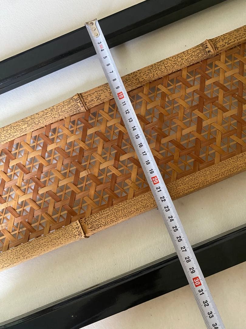 組子細工　欄間　2枚　木製　間仕切り　建具　竹細工　骨董　レトロ　古民具