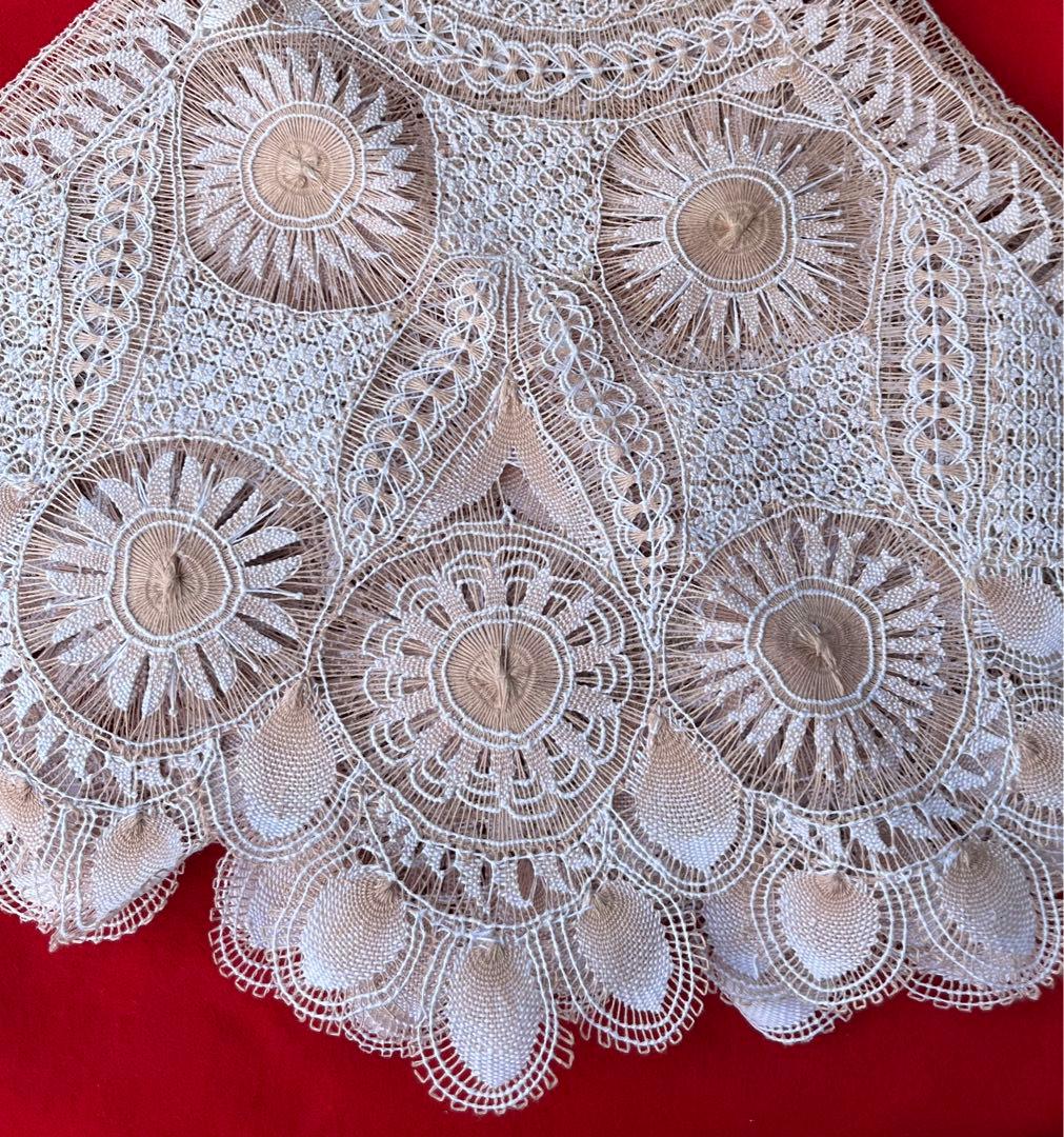 希少　Ñanduti ニャンドゥティ伝統織　大判ドイリー　パラグアイ刺繍