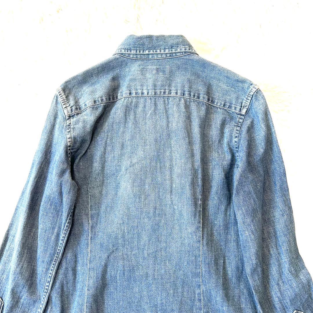 美品✨ラルフローレン　デニムワンピース　ポニー刺繍　インディゴ　長袖