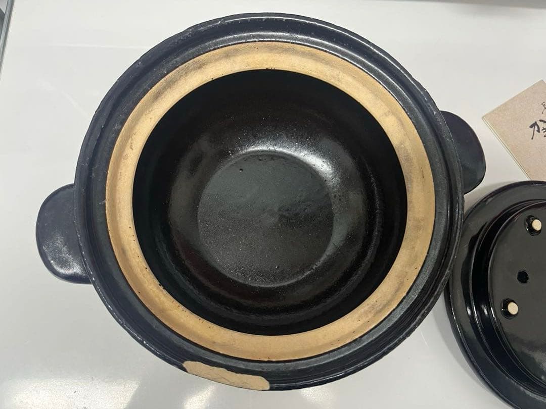 長谷園 かまどさん 3合炊き 伊賀焼 ご飯土鍋 鍋敷 レシピ付【一部欠けあり】