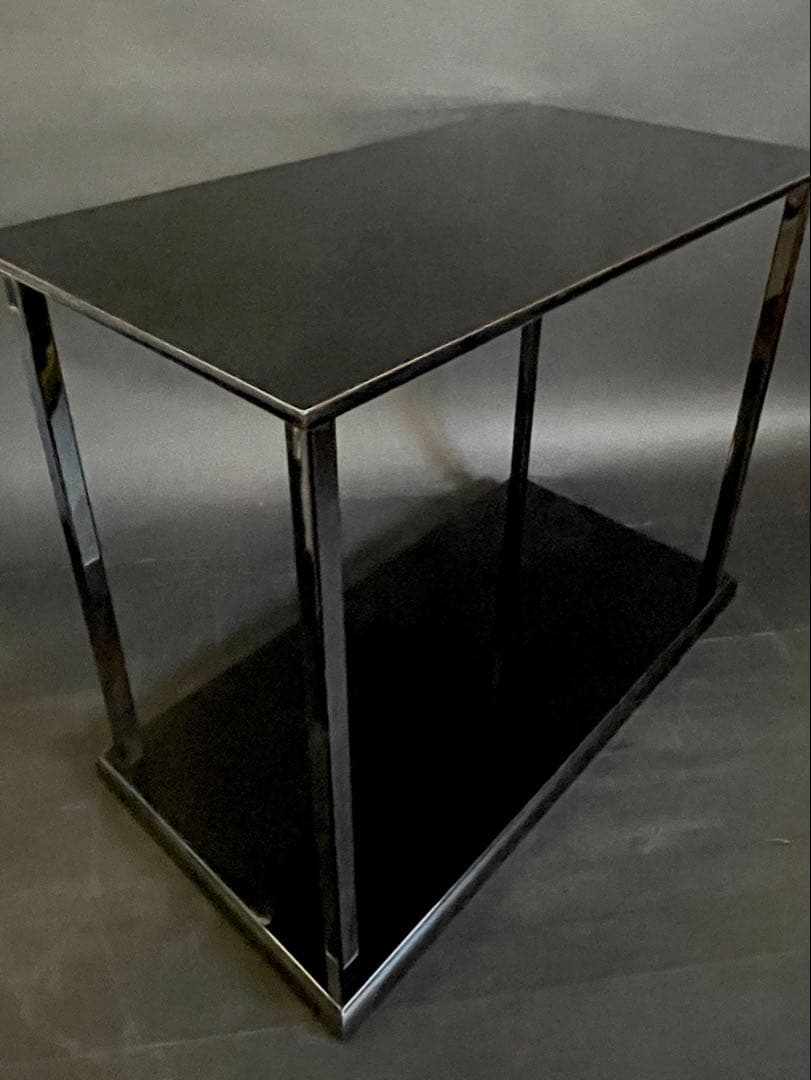 「母」 塗師 茶平一斎 真台子 真塗 台子 共箱 茶道具 （113F①）