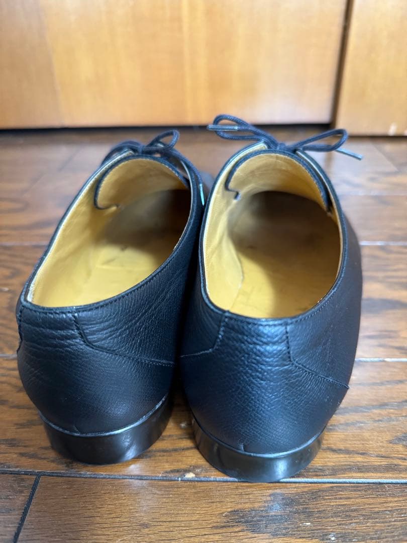 HERMES 黒レザー ビジネスシューズEU42.5JP27.5cm