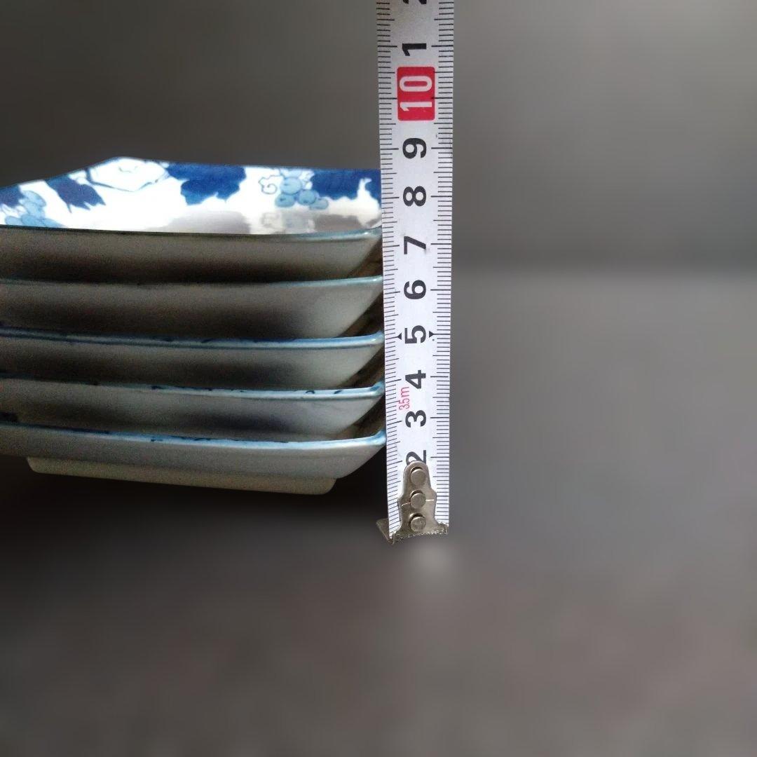 新品 有田焼 幸楽窯 角銘々皿5枚 取皿　つた葡萄　お祝い