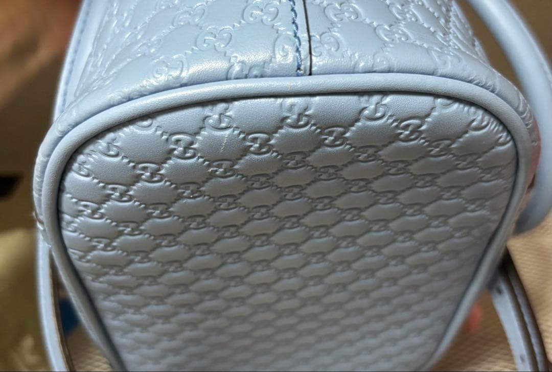 GUCCI グッチ マイクログッチシマ ハンドバッグ 2WAY ライトブルー