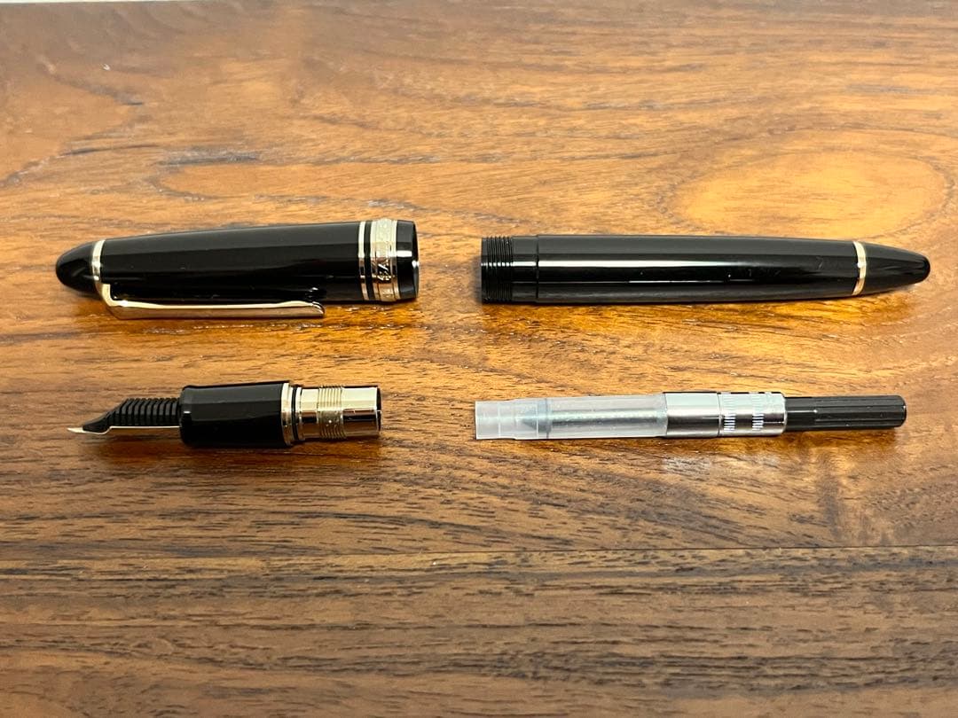 セーラー万年筆プロフィットライト ブラックGT EF極細 コンバーター付き 美品
