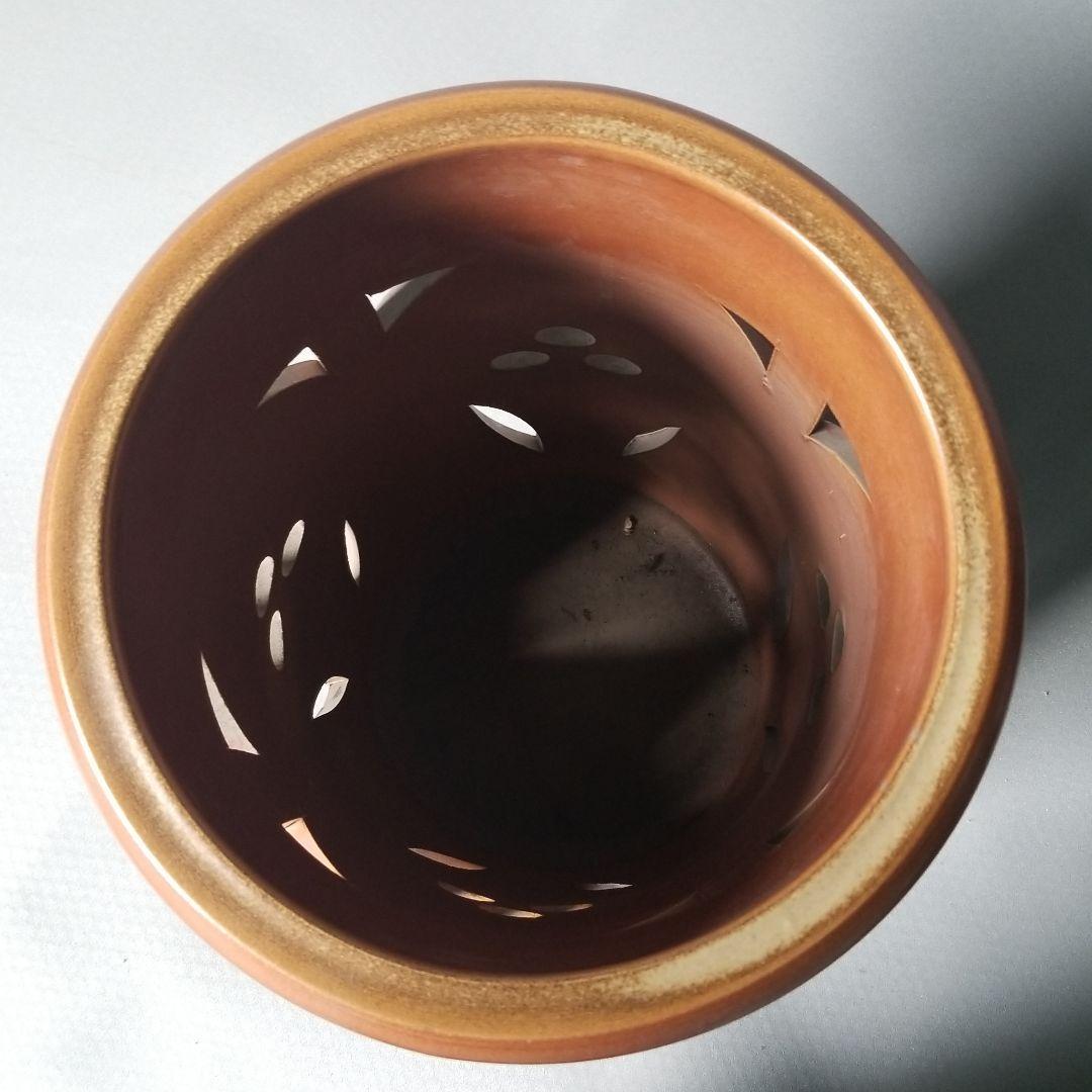 信楽焼傘立て 茶花彫り 信楽焼 高さ４７cm