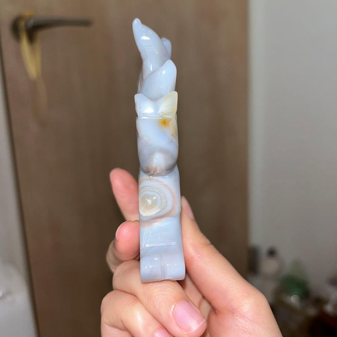 高品質 九尾 狐 瑪瑙 ドゥルージー 結晶 天然石