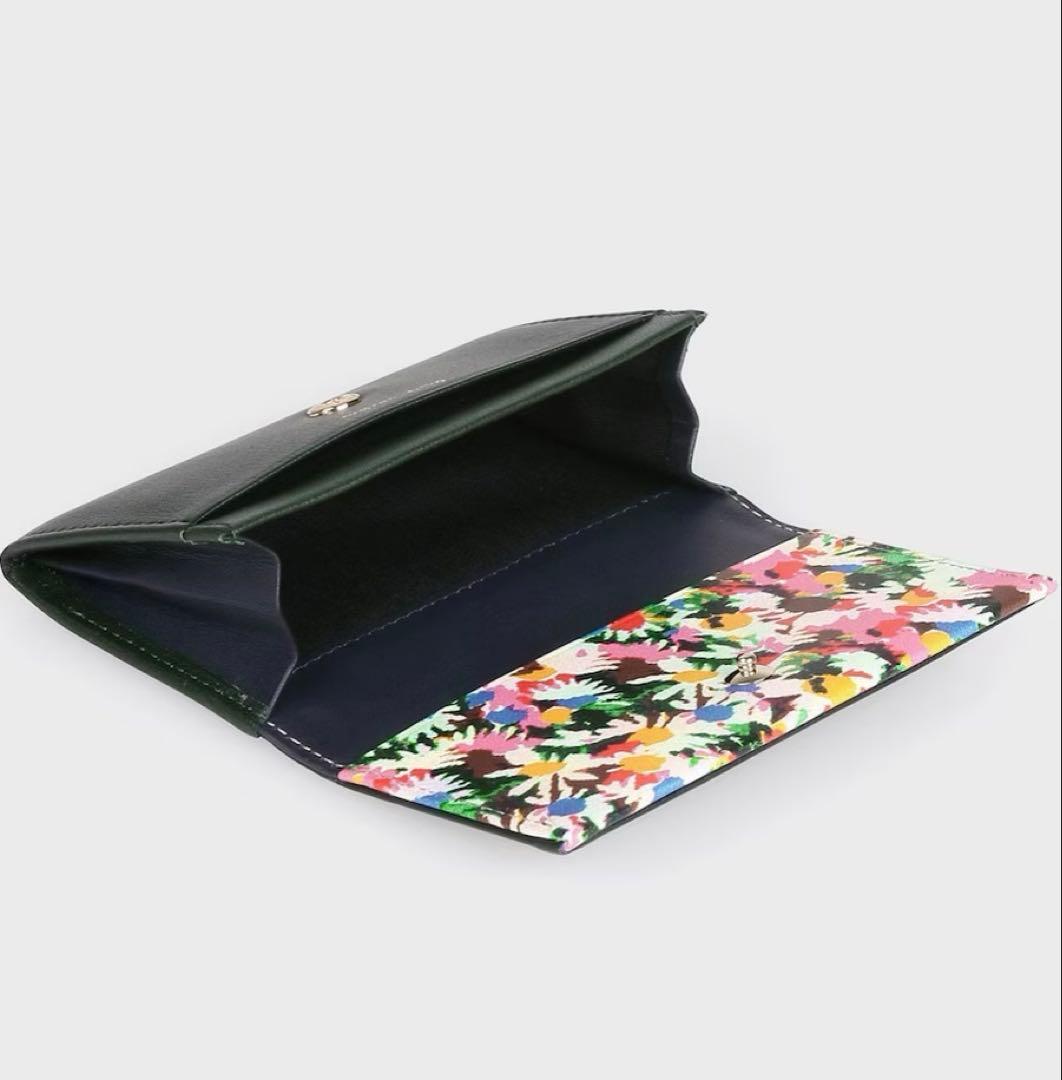 ポールスミス新品未使用 マーガレットプリントトリム 名刺入れ　ブラック