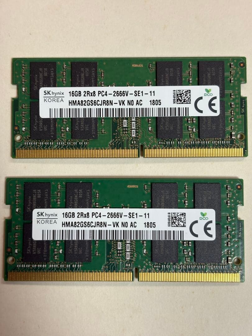 SK hynix 16GBx2 DDR4 2666MHz メモリ