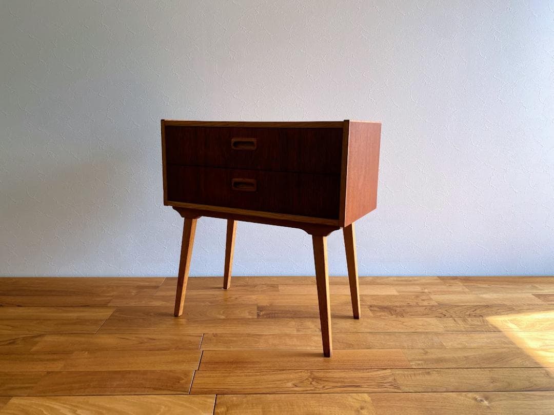 ヴィンテージ スウェーデン製 チーク×オーク 2段チェスト 仕上済