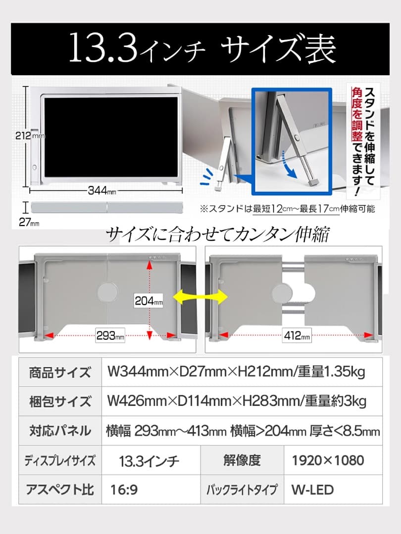 トリプルモニター デュアルモニター モバイルモニター Mac対応 外付けモニター