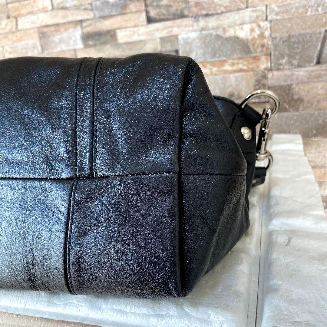 【美品】Coach Poppy 2way Bag Black 16285