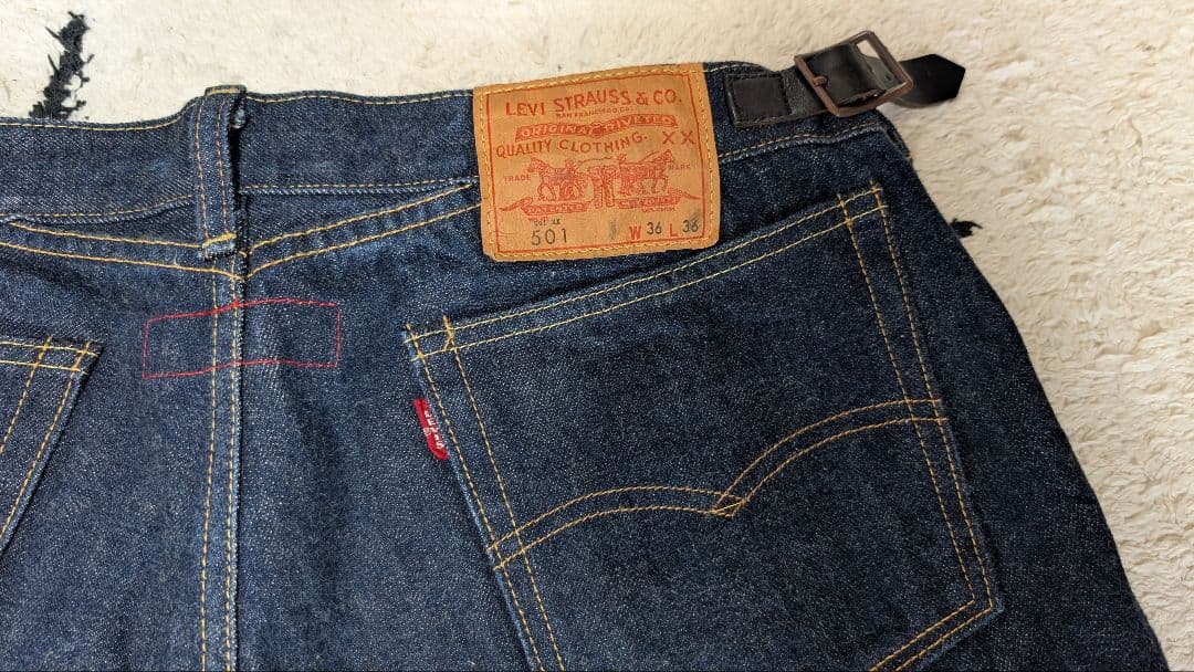 ジュンヤワタナベ リーバイス ダブルネーム 脇割り セルビッジ