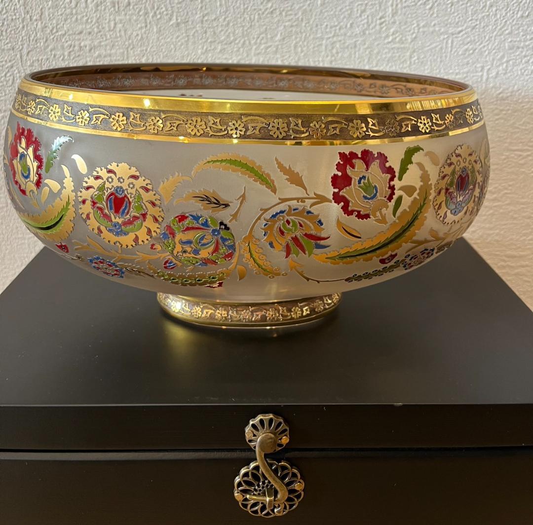 【超美品】トルコ　金彩　エナメル彩　ボウル　花瓶　フラワーベース