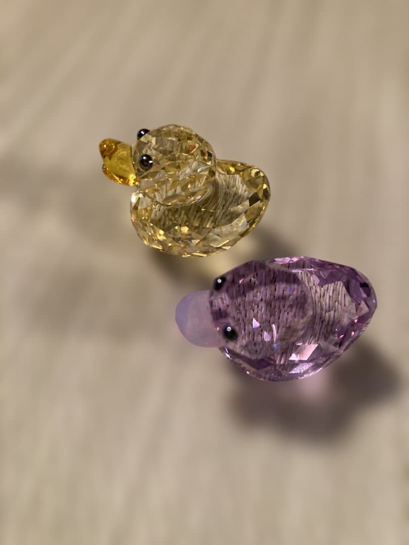 （専用）スワロフスキー クリスタル製アヒルの親子オブジェ