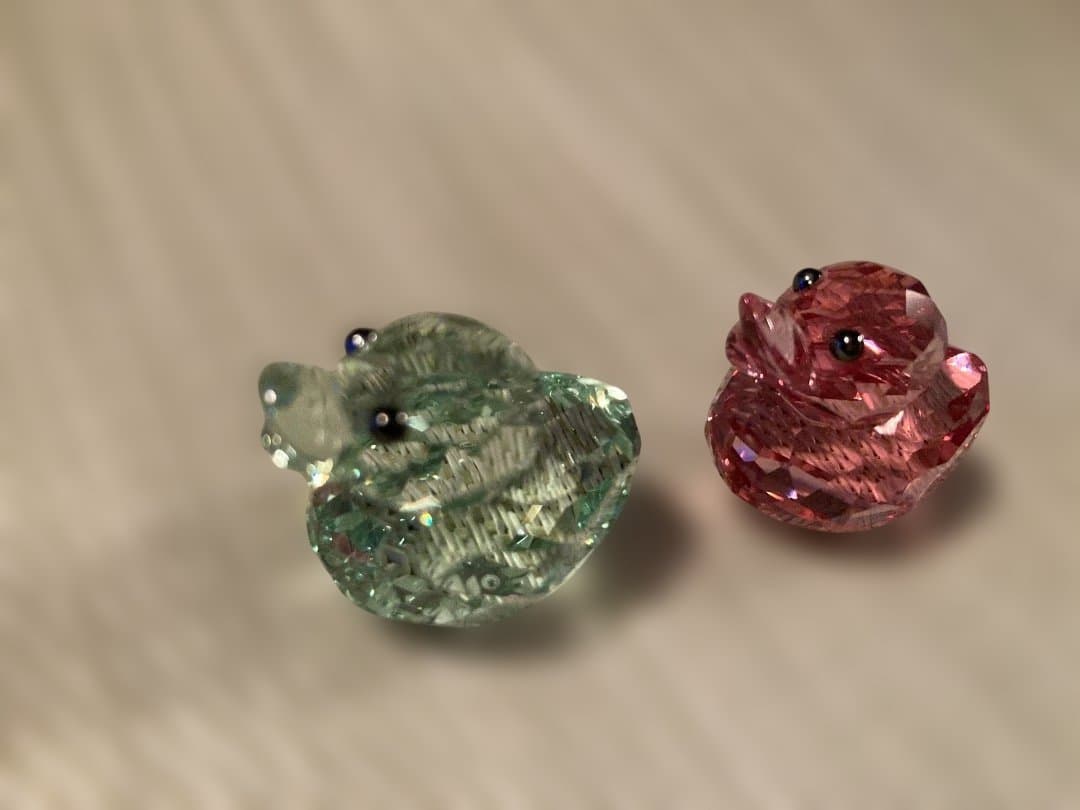 （専用）スワロフスキー クリスタル製アヒルの親子オブジェ