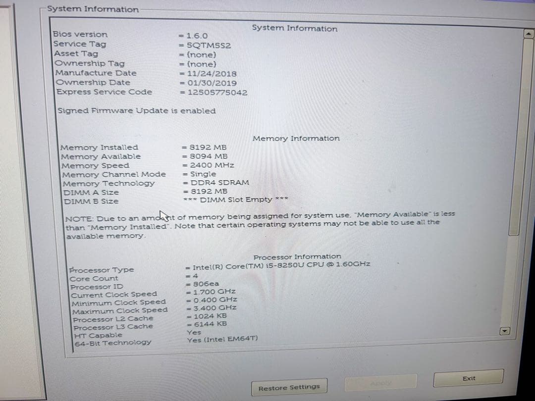 DELL latitude 7390 i5 8250U メモリ8GB