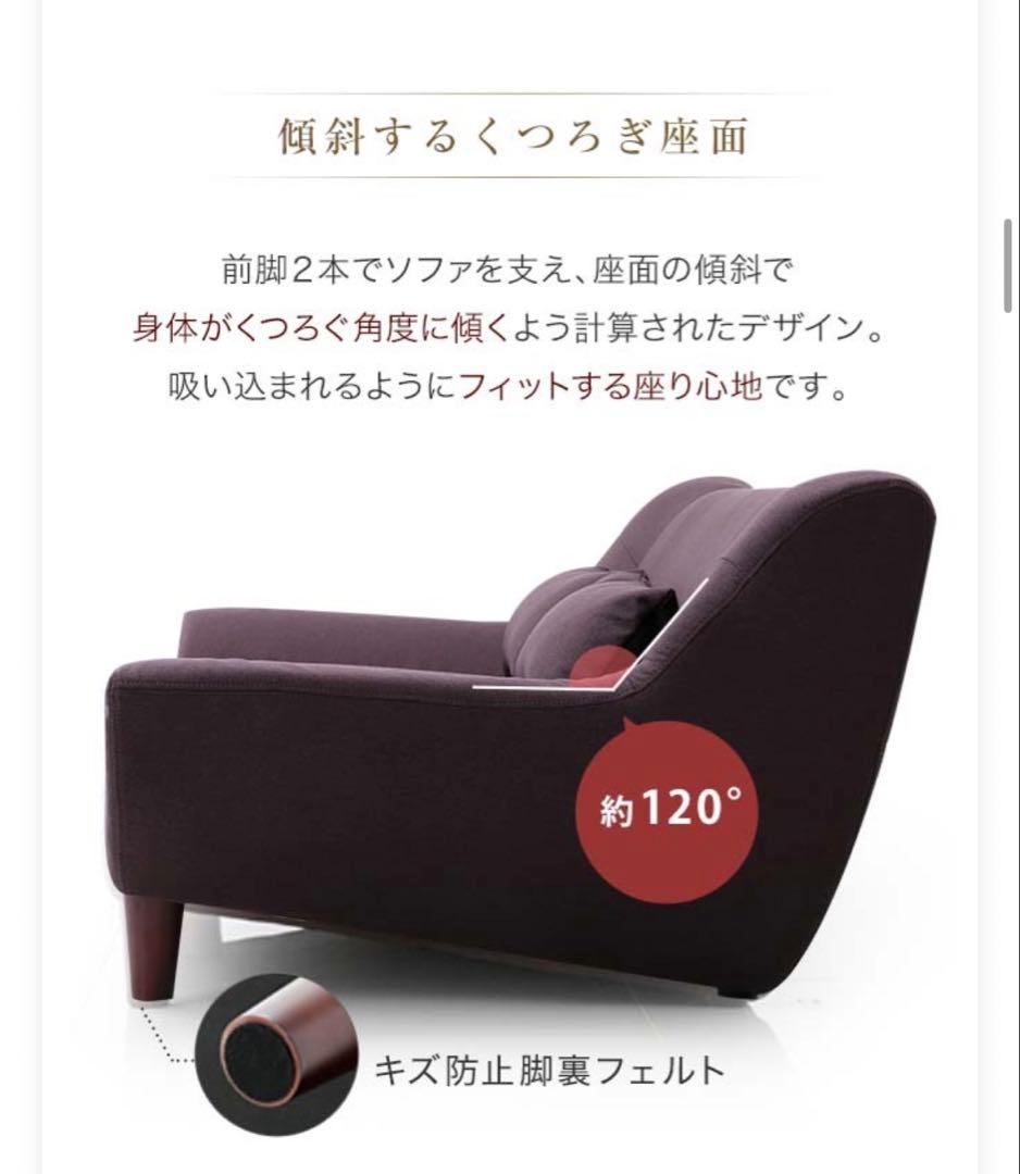 ネイビー 2.5人掛けローソファ