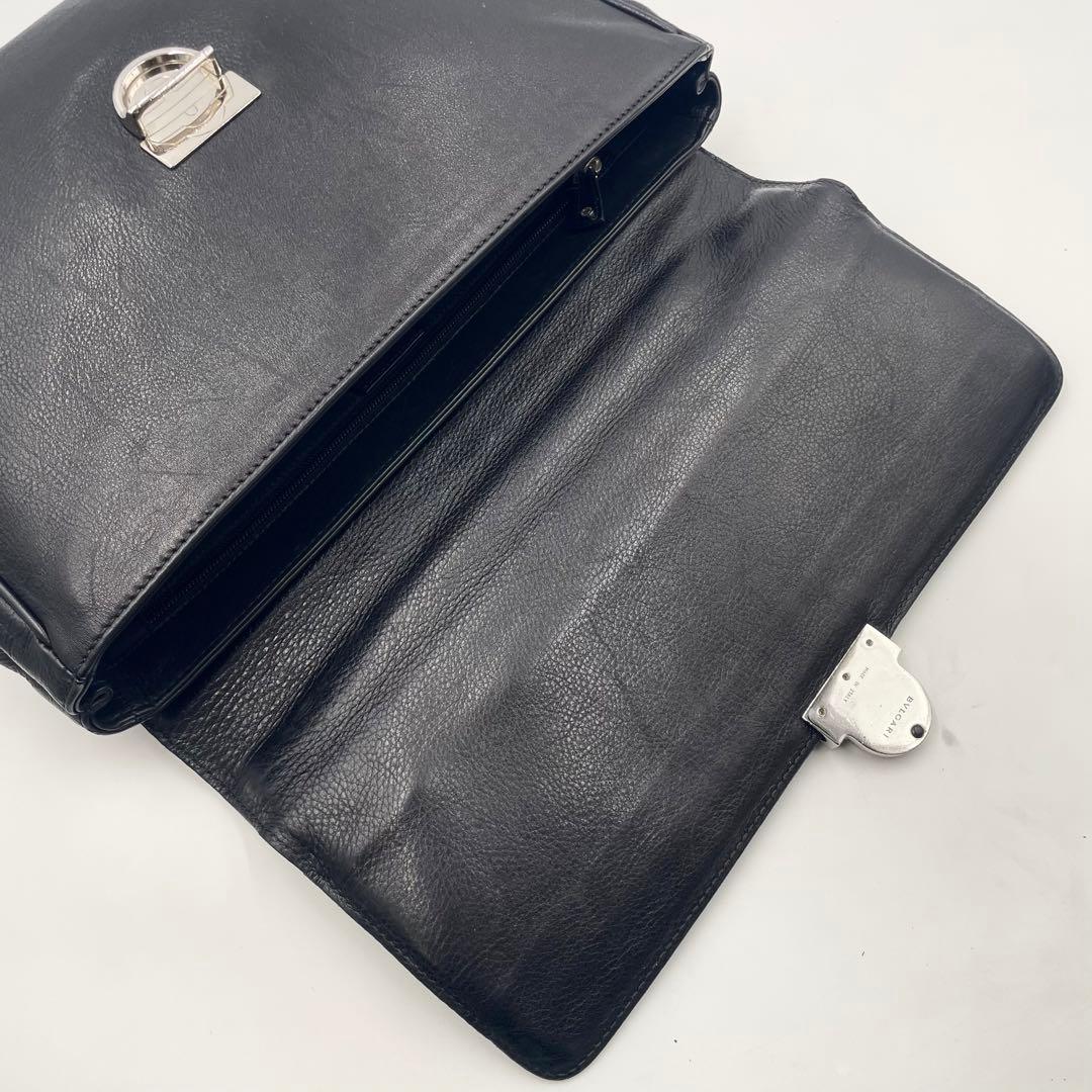 【美品】BVLGARI ブルガリ ビジネスバッグ 2way A4可 ブリーフ 黒
