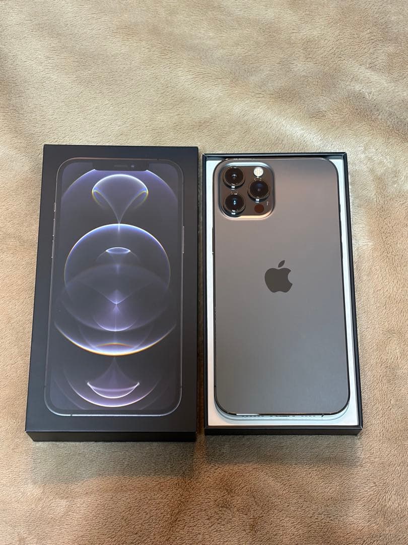 iPhone 12 Pro Max グラファイト黒 SIMフリー ガラスフィルム