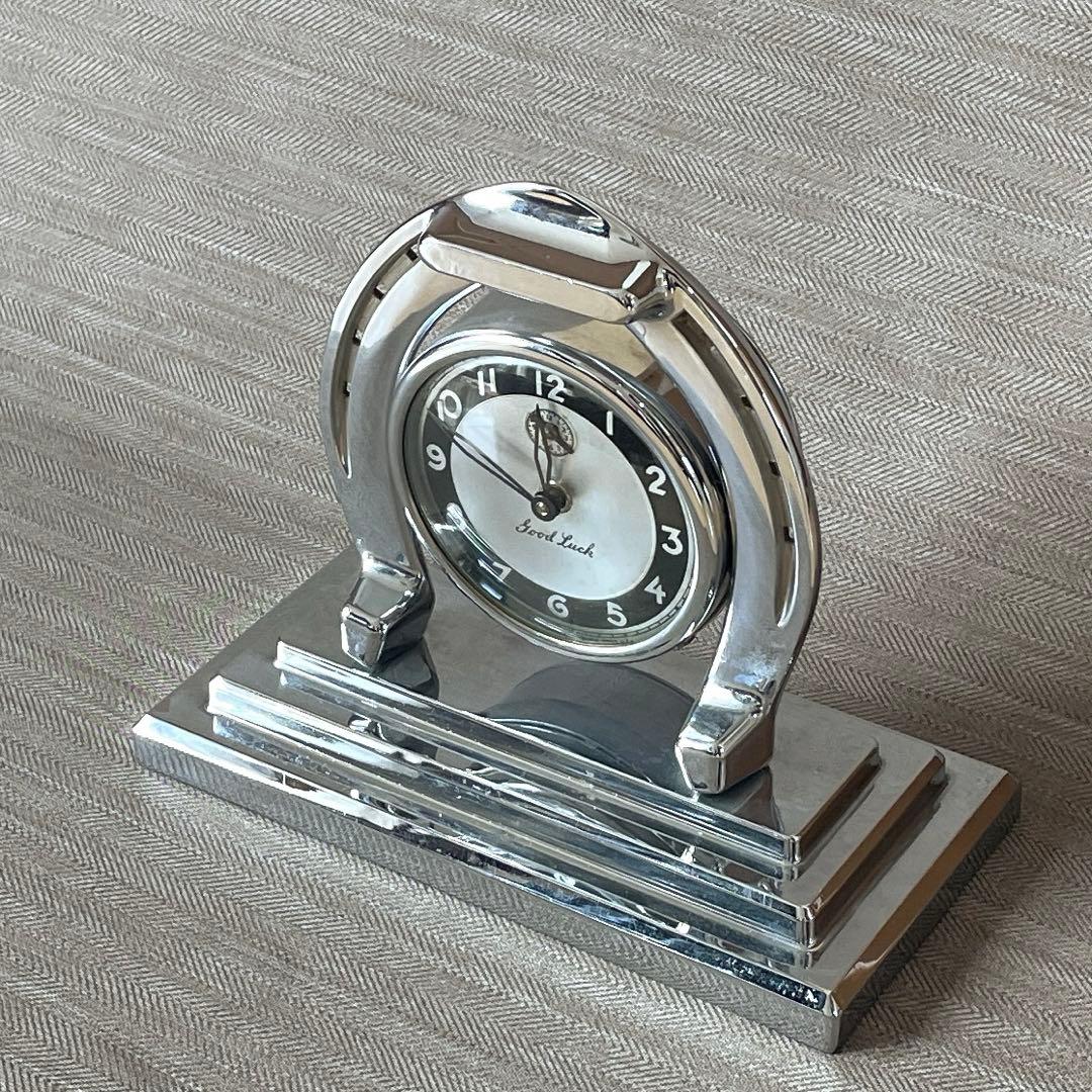 Lux ヴィンテージ 時計置物 1930年代 クローム ラックス グッドラック
