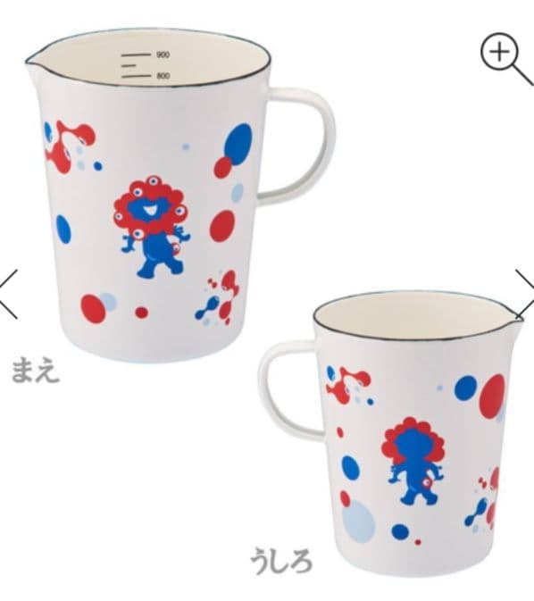 ◆関西万博　ミャクミャク　ホーローメジャーカップ　水玉　Lサイズ◆