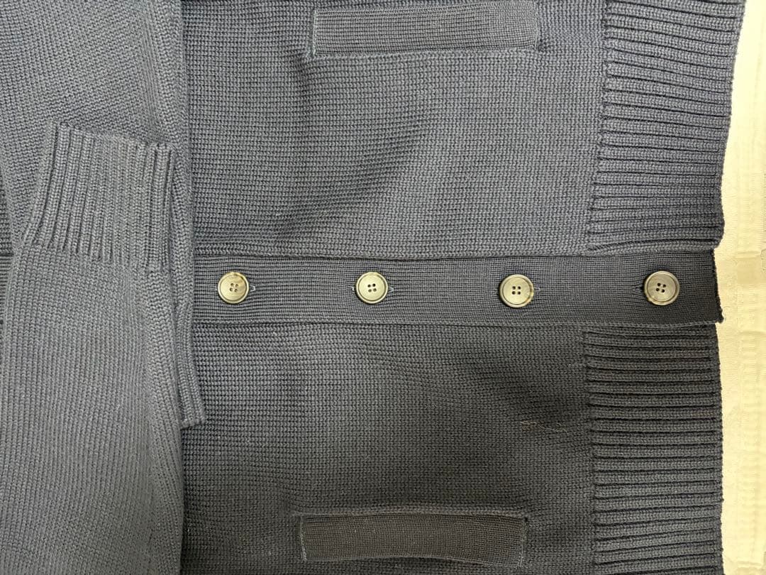 鎌倉シャツ スタンドカラーカーディガン エクストラファインメリノ ネイビー 美品