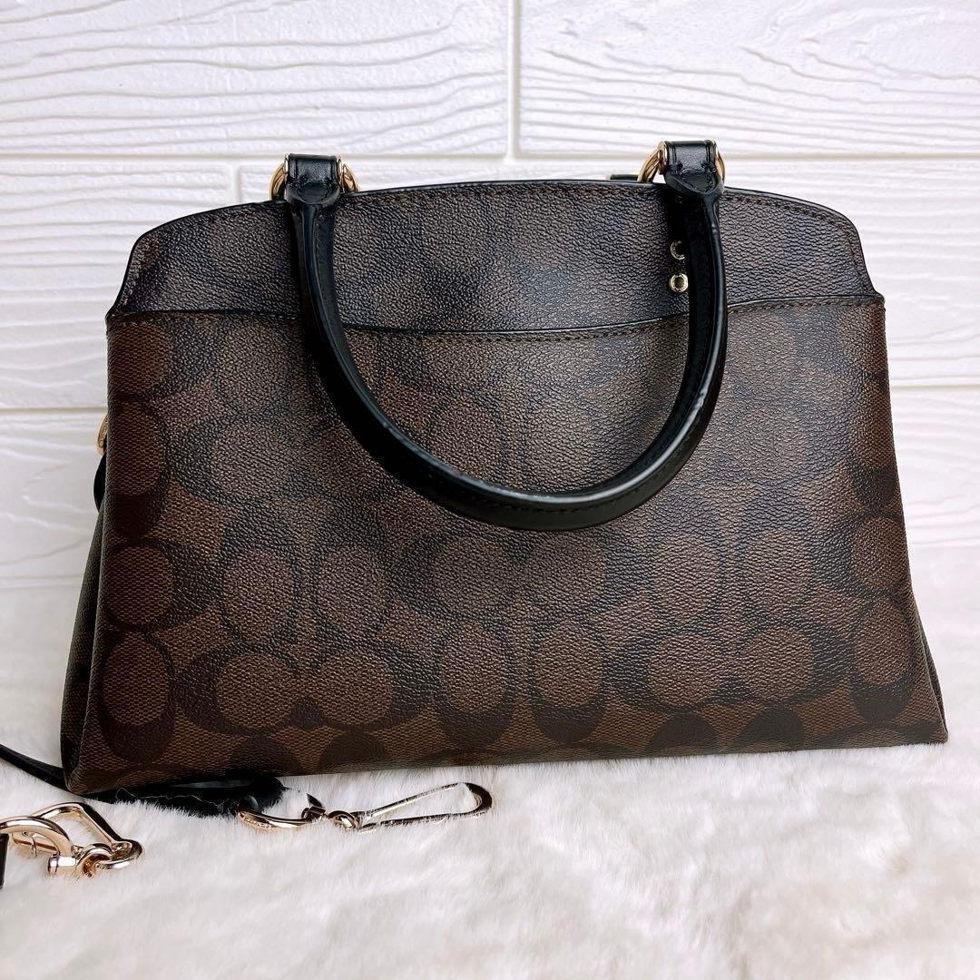 極美品☆COACHコーチ 2wayショルダーバッグ ブラウン レザー