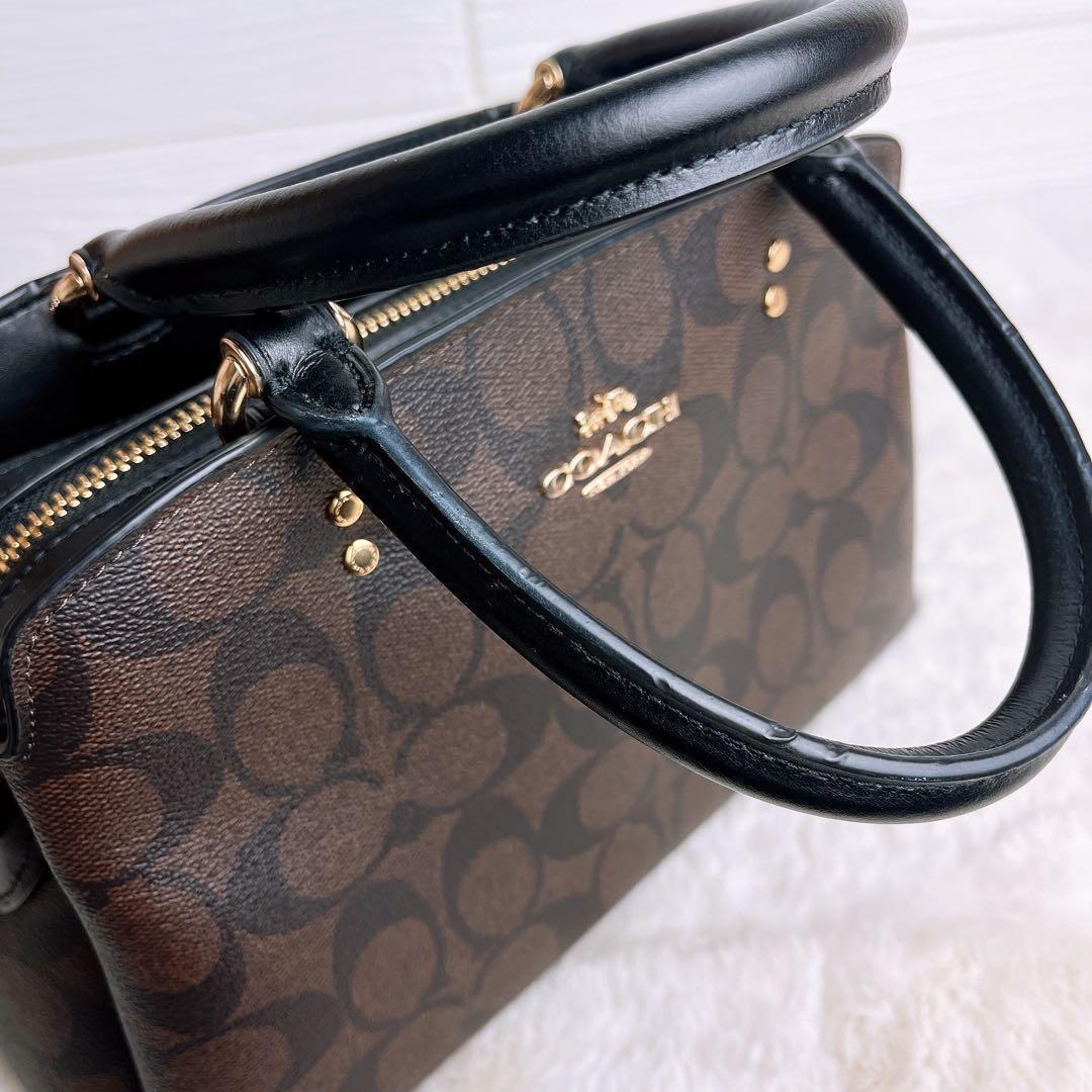 極美品☆COACHコーチ 2wayショルダーバッグ ブラウン レザー