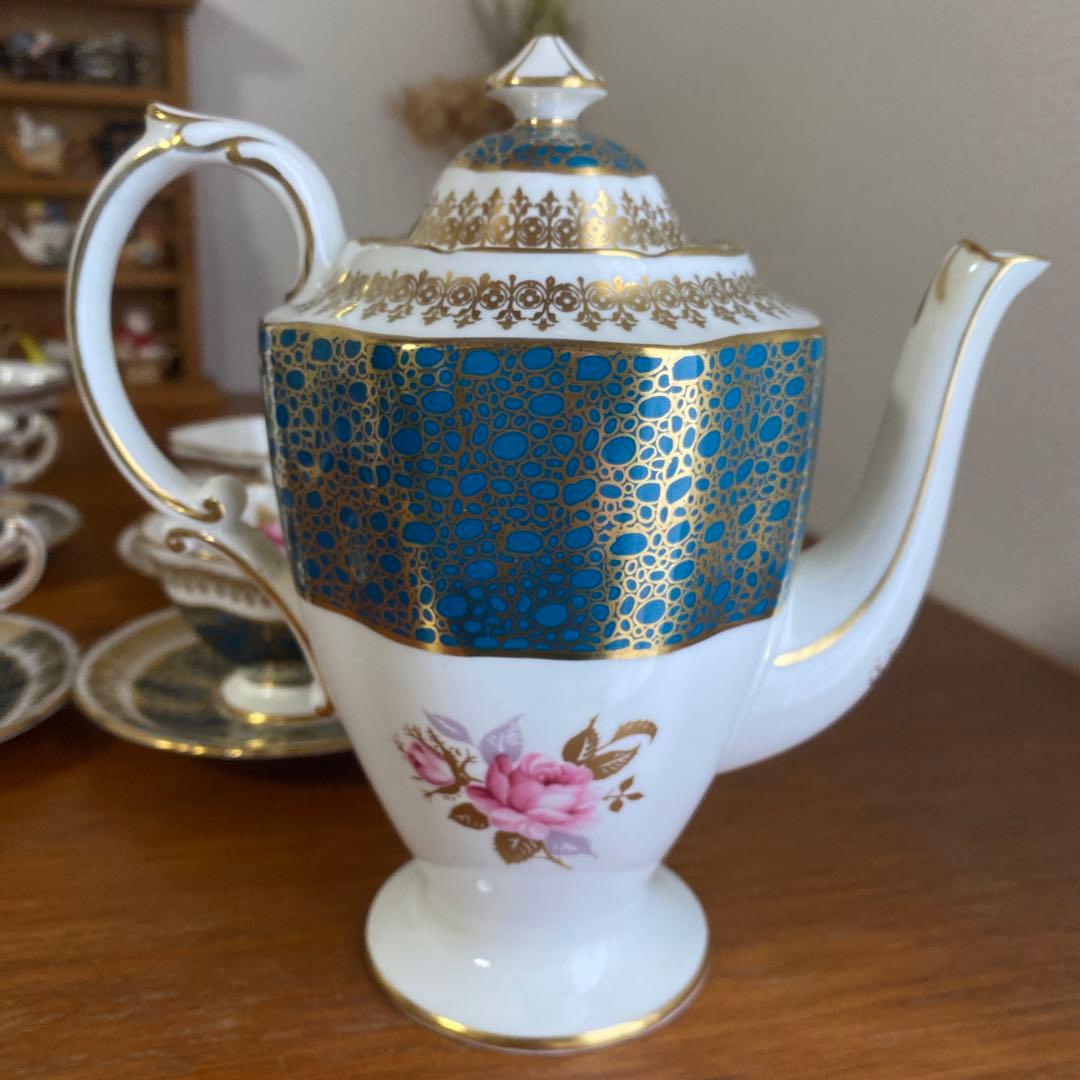 ハマースレイ ピンクローズ　ピーコック　金彩　4人用　コーヒーセット