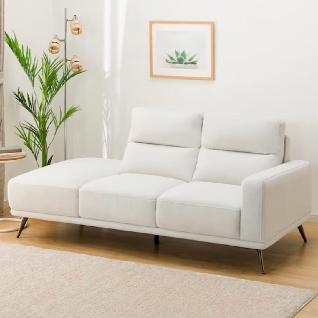 ニトリ 片肘カウチソファ 布張り 美品・使用感少なめ