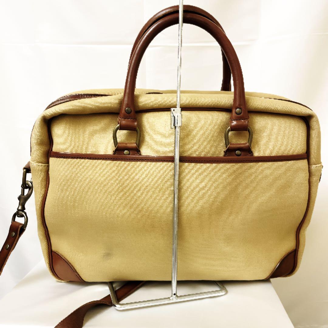【激レア】ラルフローレンヘリテージ レザートリム キャンバス　ビジネスバッグ
