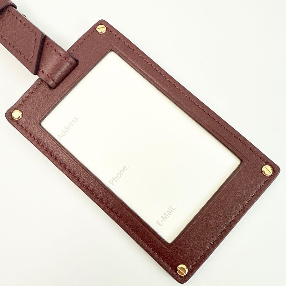 カルティエ マストライン レザー ネームタグ バッグチャーム ボルドー 袋付き1