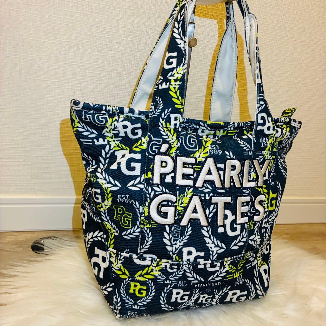 パーリーゲイツ　ローリエ柄　カートバッグ　ロゴ総柄　PG ラウンドバッグ