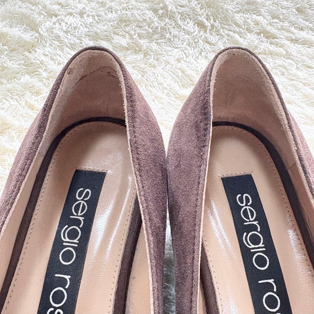 【美品】セルジオロッシ　sr1 パンプス　フラット　34.5 ブラウン　スエード