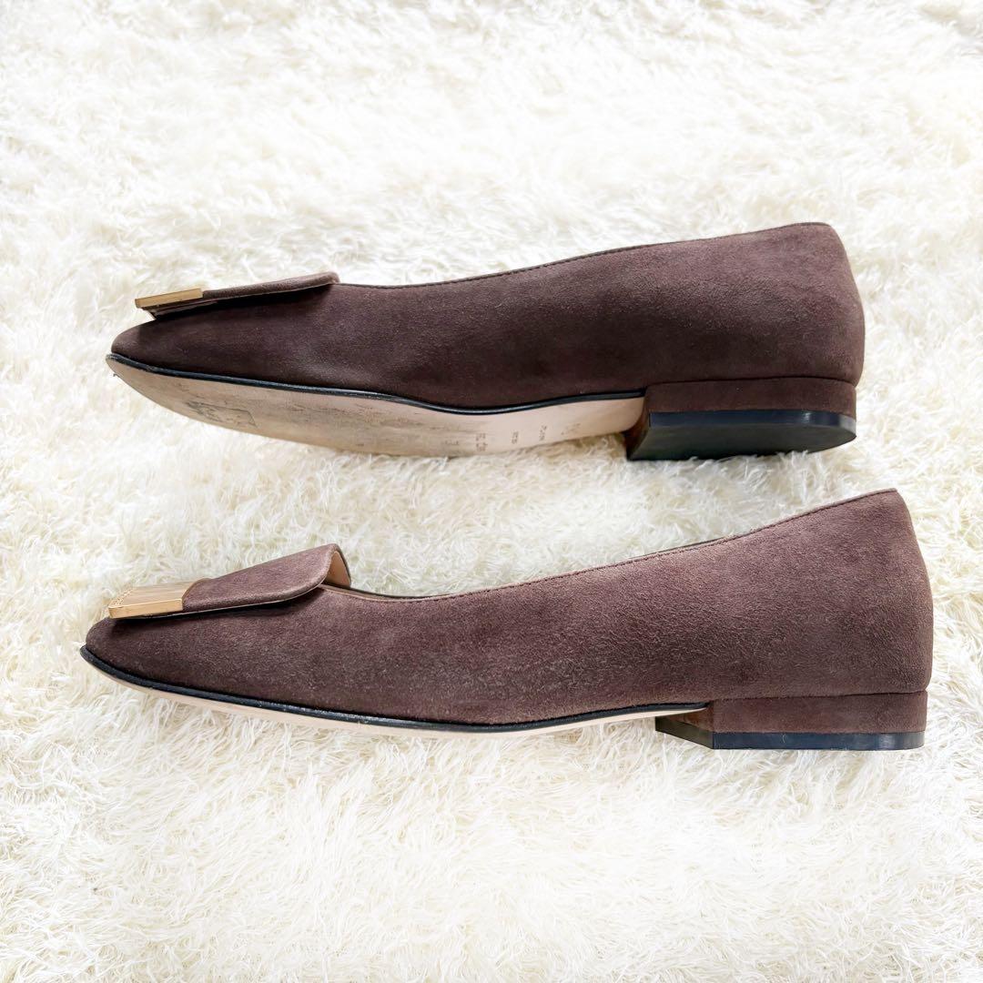 【美品】セルジオロッシ　sr1 パンプス　フラット　34.5 ブラウン　スエード