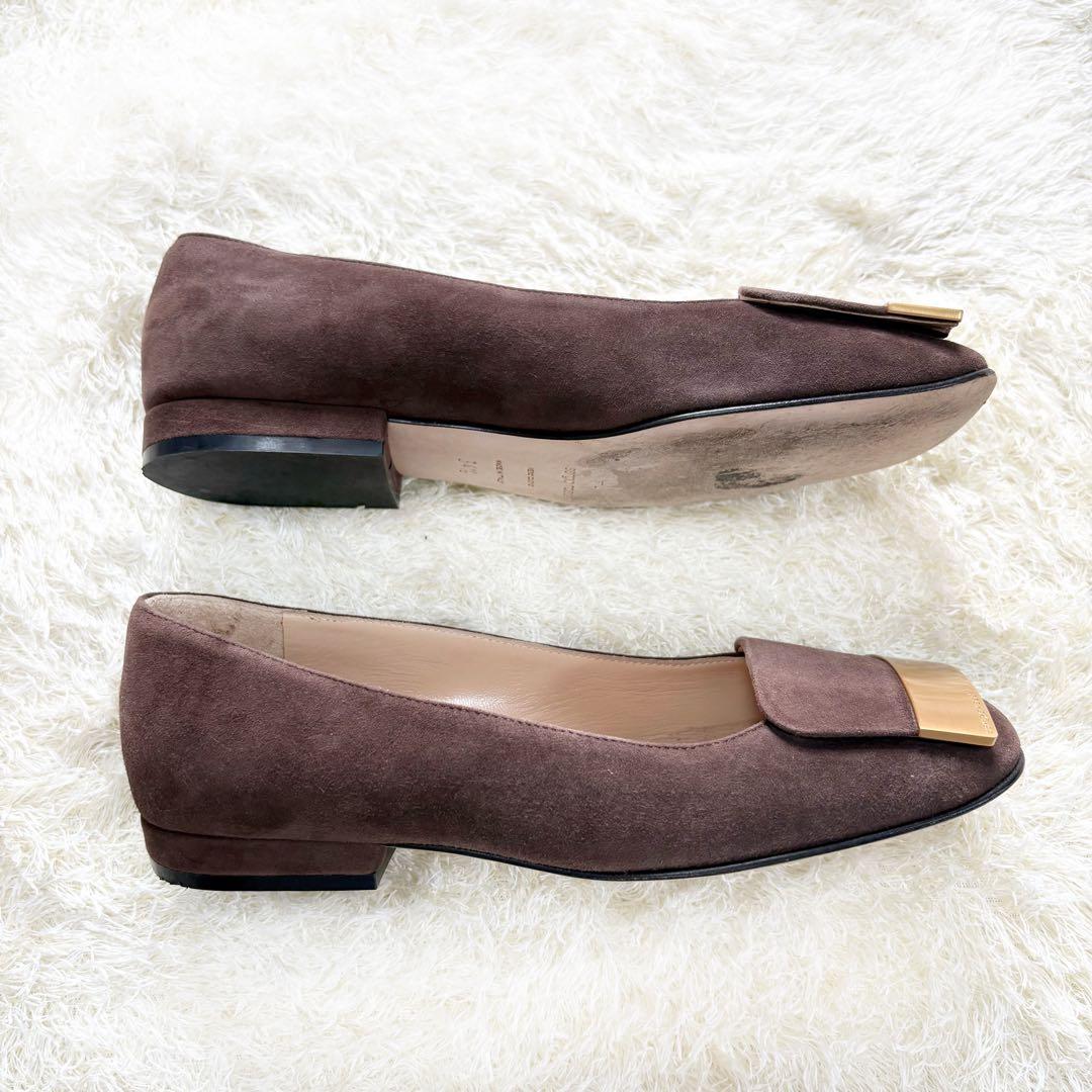 【美品】セルジオロッシ　sr1 パンプス　フラット　34.5 ブラウン　スエード