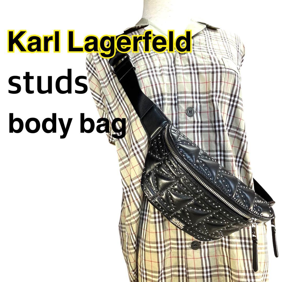 バッグ 00s Karl Lagerfeld body bag studs bk Y2K