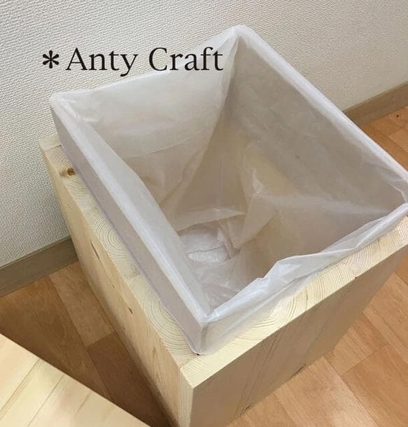 【NEW】【引取可能】30L対応ゴミ箱ハンドメイド アンティーク風ダストボックス