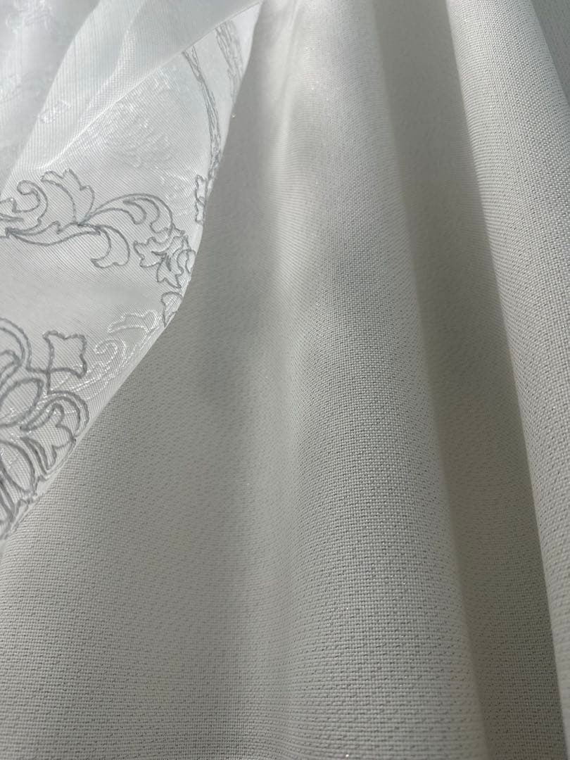 Francfranc ラメ×マニフィレース 二重縫製カーテン アイボリー最終値下