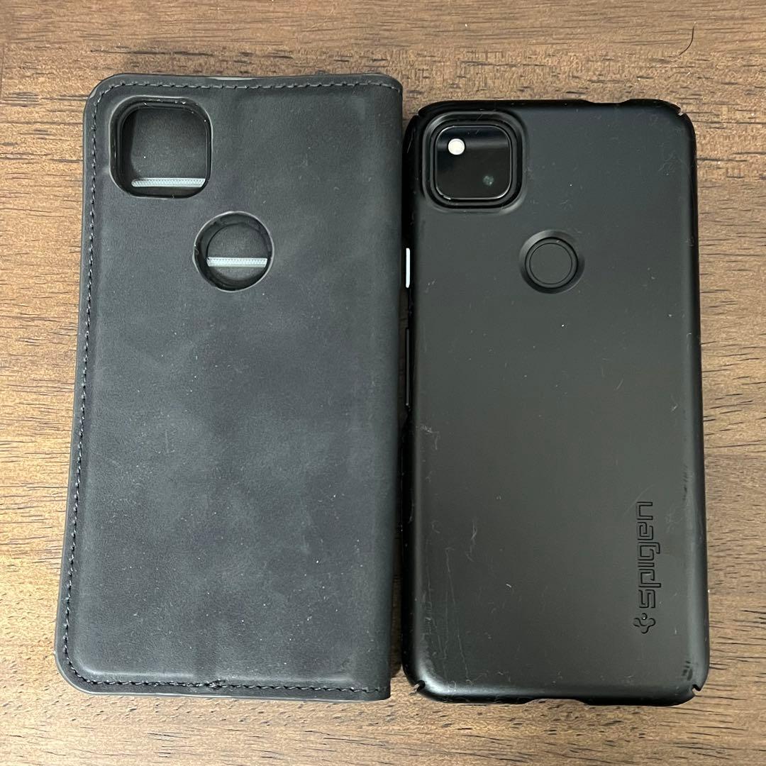 【美品箱付き】Google Pixel 4a ブラック ケースx2