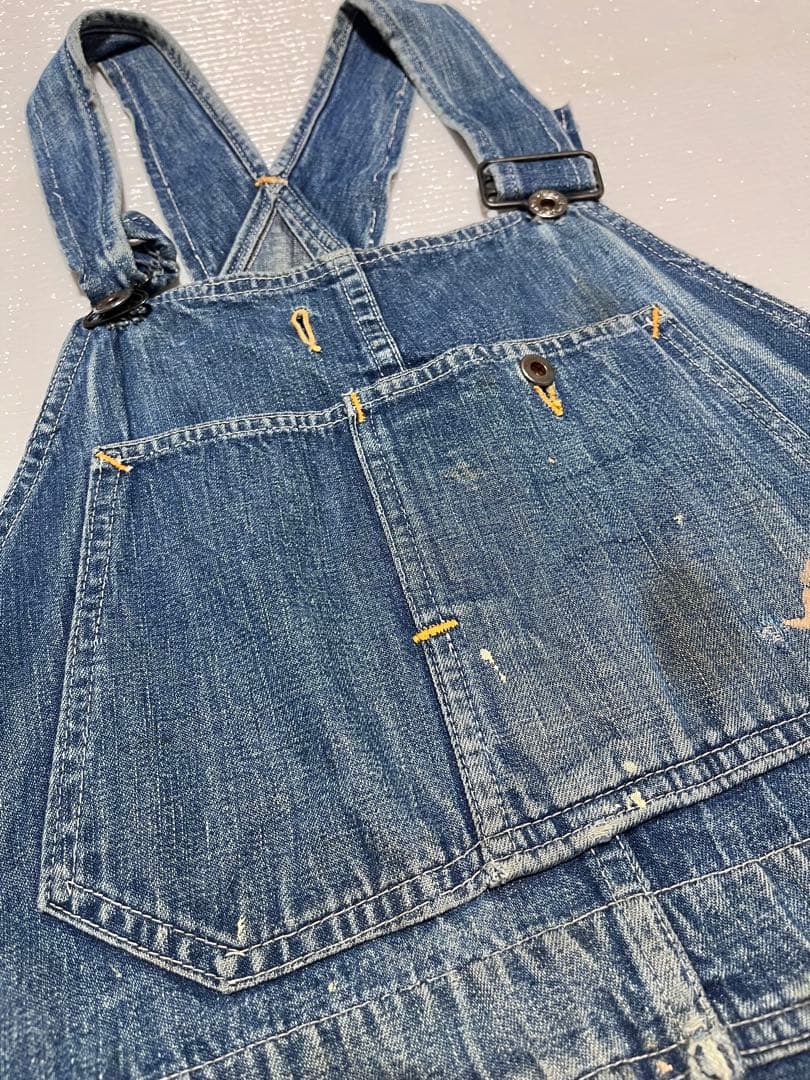 【vintage】大戦モデル 月桂樹ボタン オーバーオール ドーナツボタン