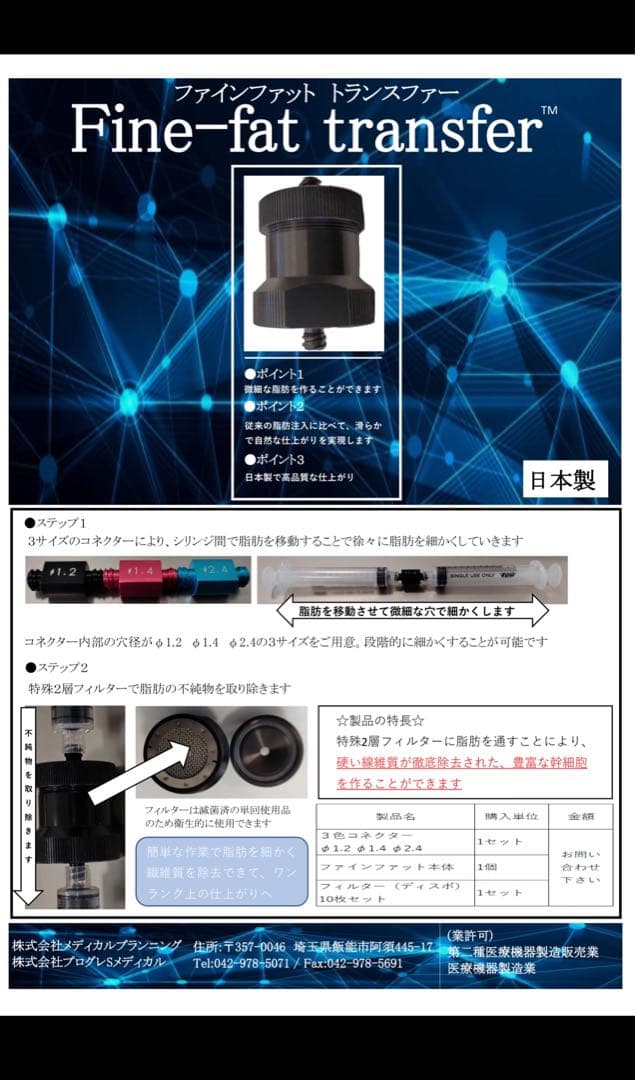 ファインファット（ナノファット）セット一式