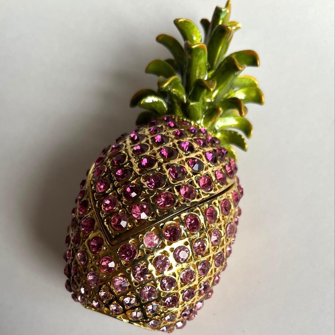 【未使用】彫刻像パイナップル クリスタル ジュエリーボックス