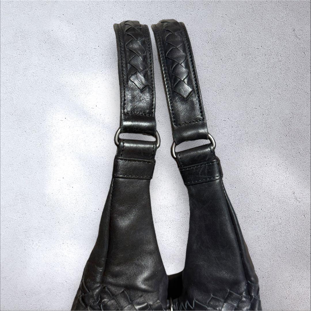 ボッテガヴェネタ カンパーナ ショルダーバッグ イントレチャート ミラー付き 黒